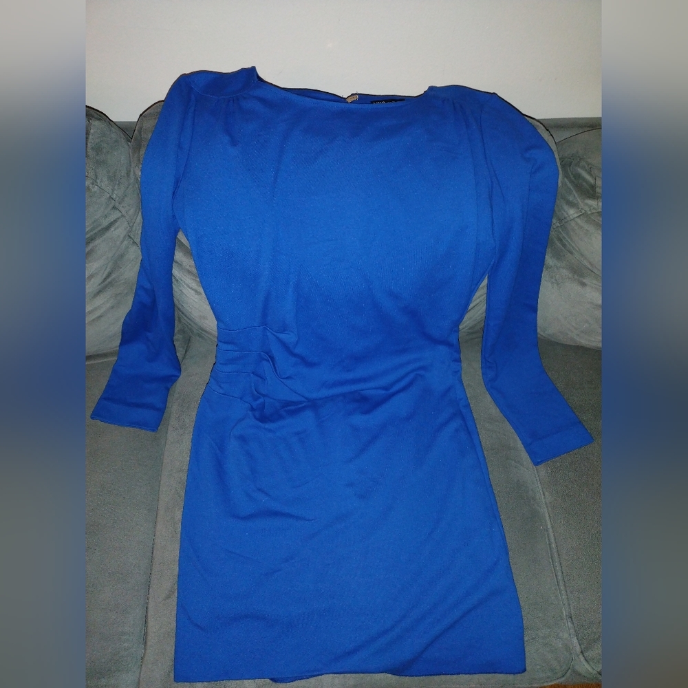Women's long sleeve blue dress